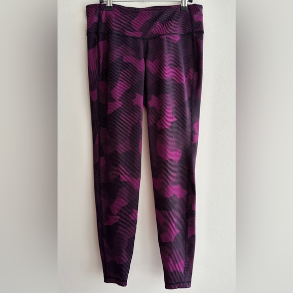 Old Navy Active Purple and Black Stripe Leggings, Size Large - Picture 1 of 13